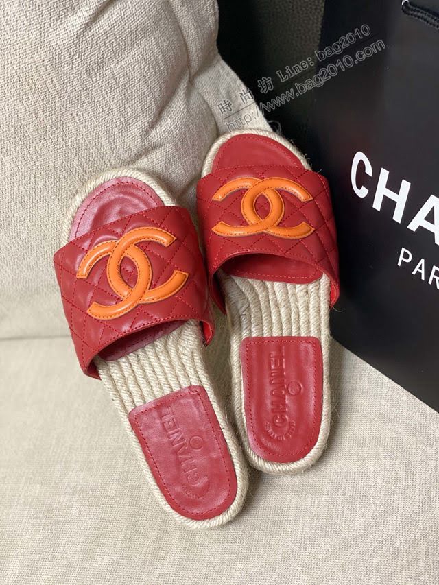 Chanel女鞋 香奈兒電繡拖鞋 2020春夏涼拖鞋系列 Chanel漁夫拖鞋  naq1156